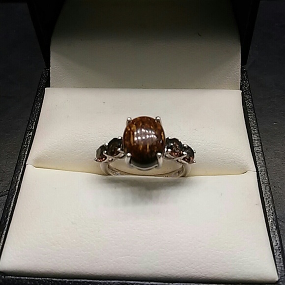 4.75ctw Genuine Goldflake Felspar Platinum/925 - Picture 8 of 8